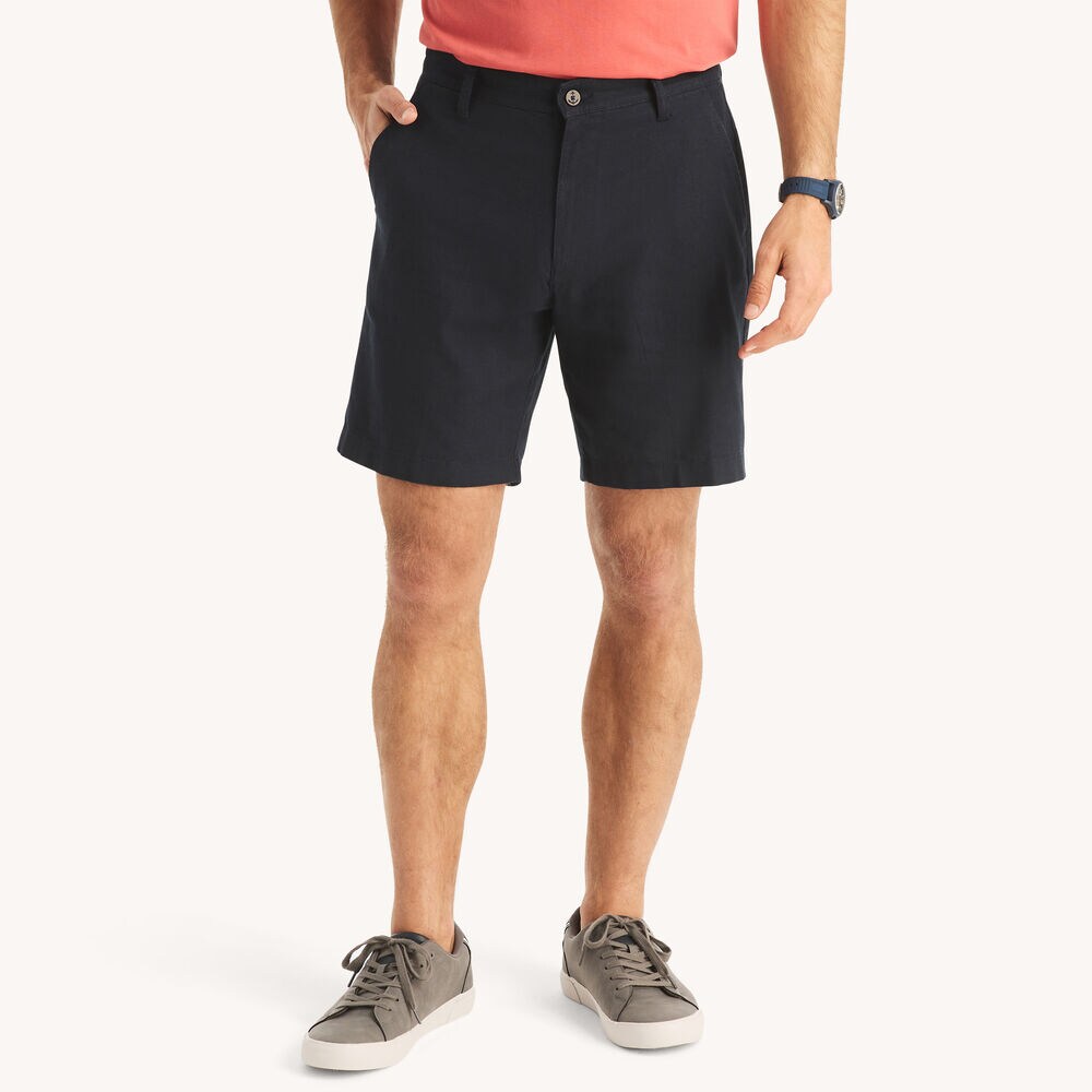 8.5" Linen Deck Short,Navy,large
