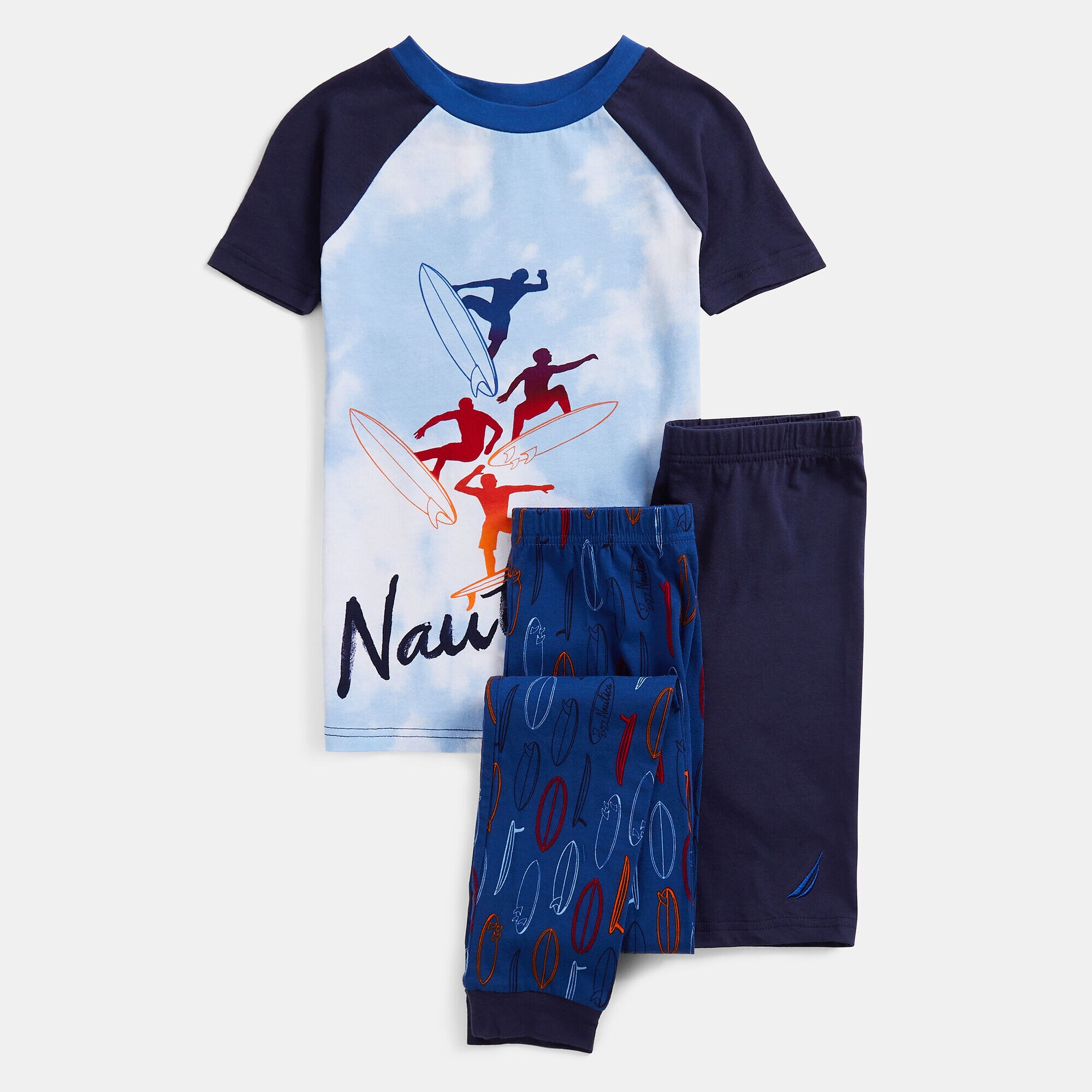 BOYS' SURFER GRAPHIC 3PC SLEEP SET (8-20),Ice Blue,large