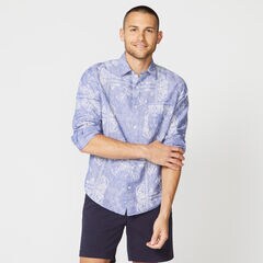 BANDANA PRINT LINEN SHIRT,Limoges,large