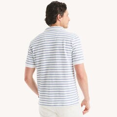 Classic Fit Striped Seersucker Polo,Bright White,large