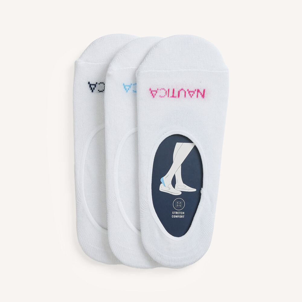 STRETCH LINER SOCKS IN WHITE, 3-PACK,Multi,large