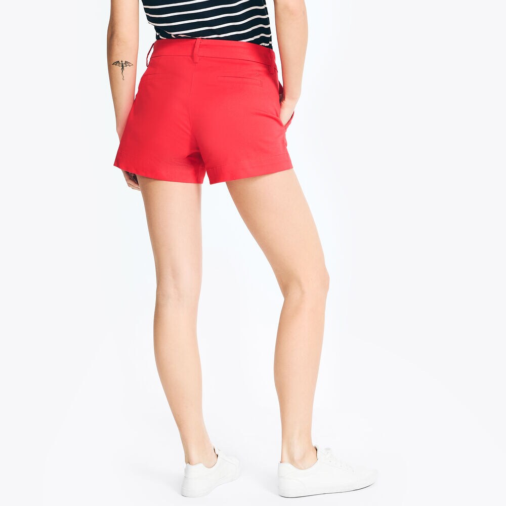 4" STRETCH-TWILL SHORT,Tomato,large