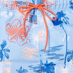 6" ISLAND PRINT SWIM SHORT,Azure Blue,large