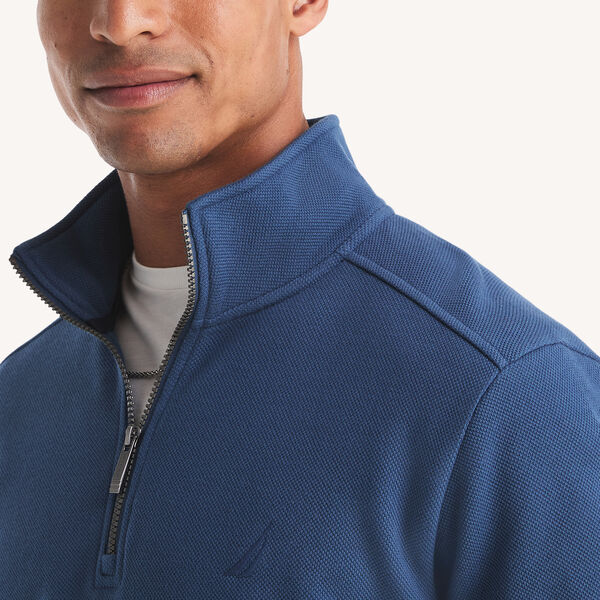Classic Fit Piqu&eacute; Fleece Quarter-Zip Sweatshirt