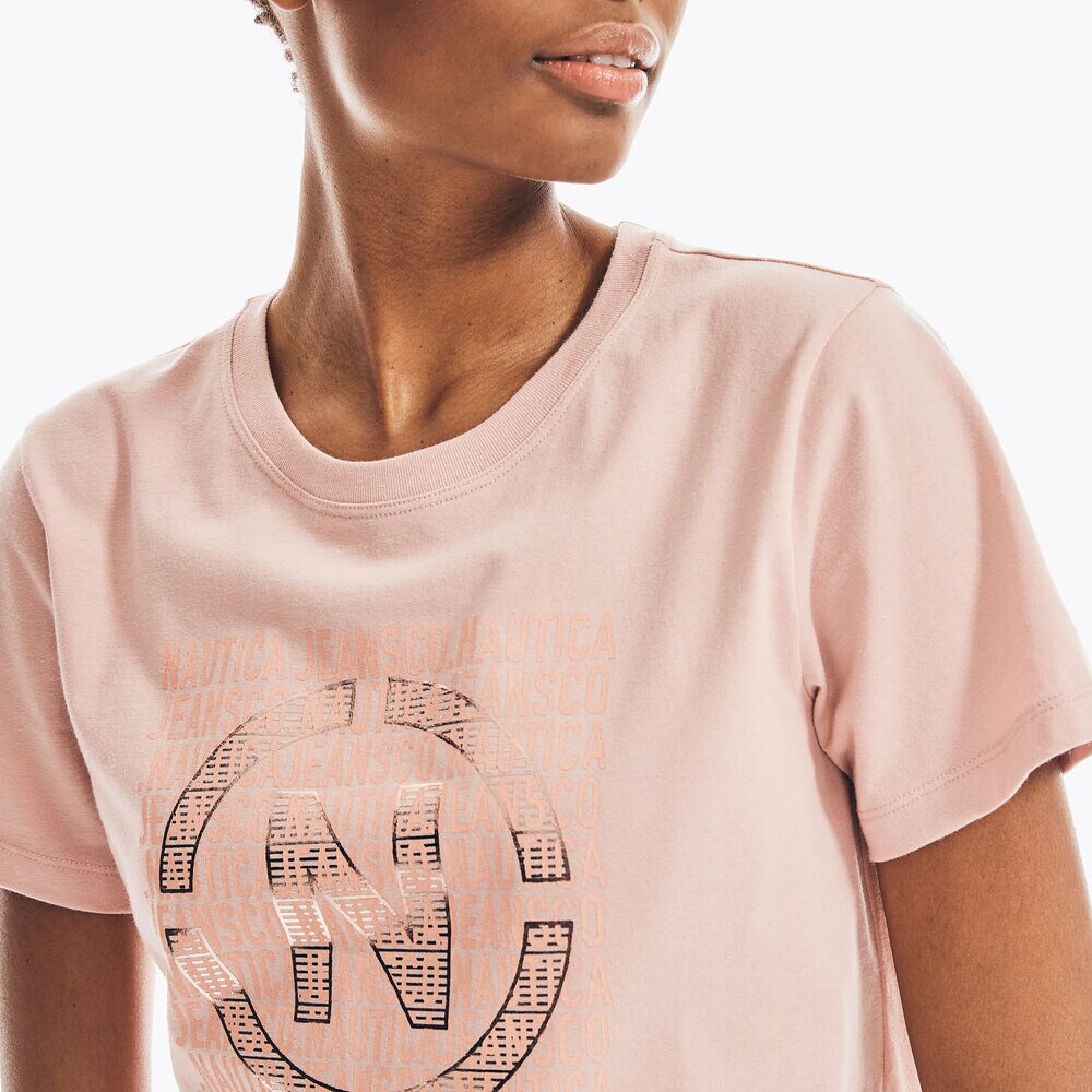 NAUTICA JEANS CO. FOIL LOGO GRAPHIC T-SHIRT,Petal,large