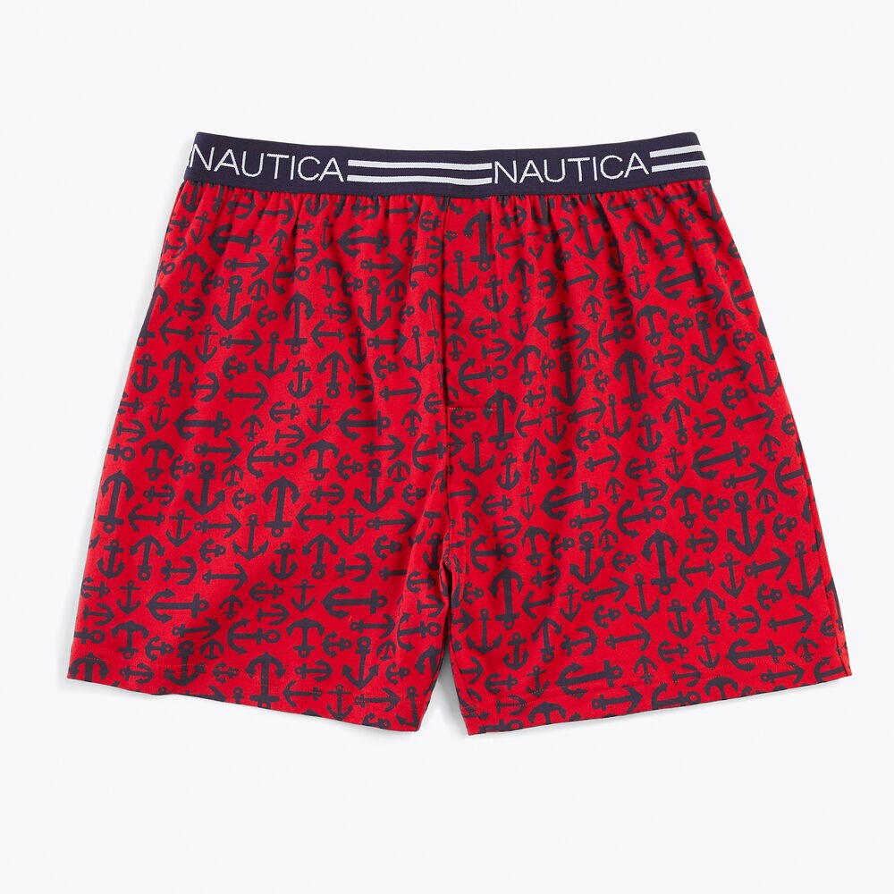 Anchor Print Knit Boxer,Navy Marl,large
