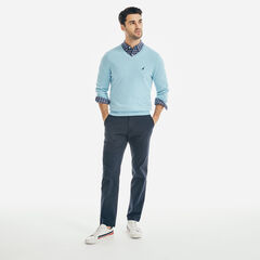 NAVTECH V-NECK SWEATER,Gulfcoast Blue Heather,large