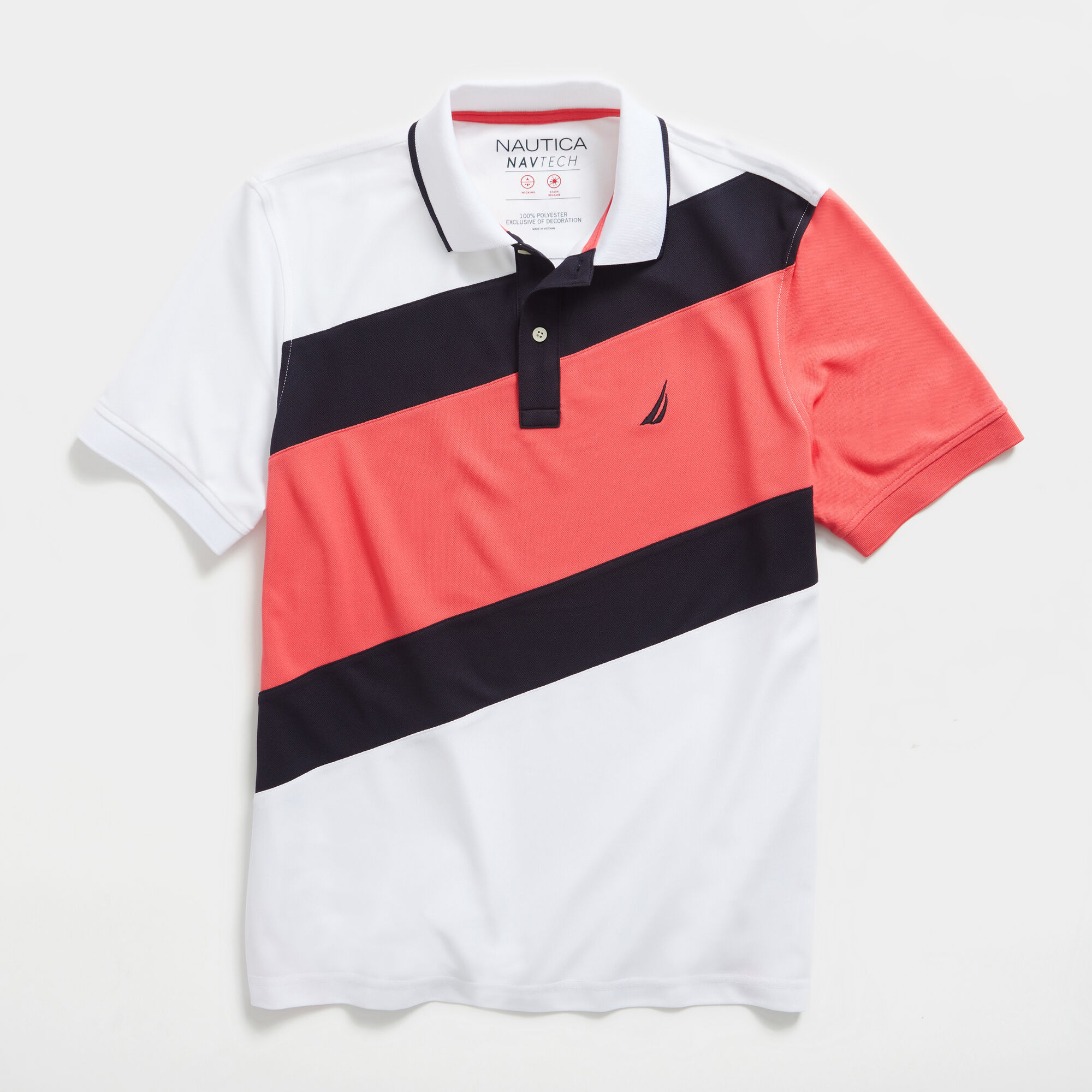 CLASSIC FIT COLORBLOCK POLO,Bright White,large