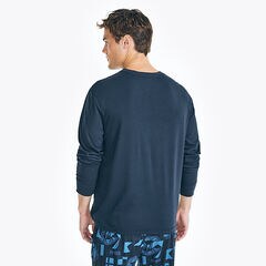 PRINT PAJAMA PANT SET,Navy,large