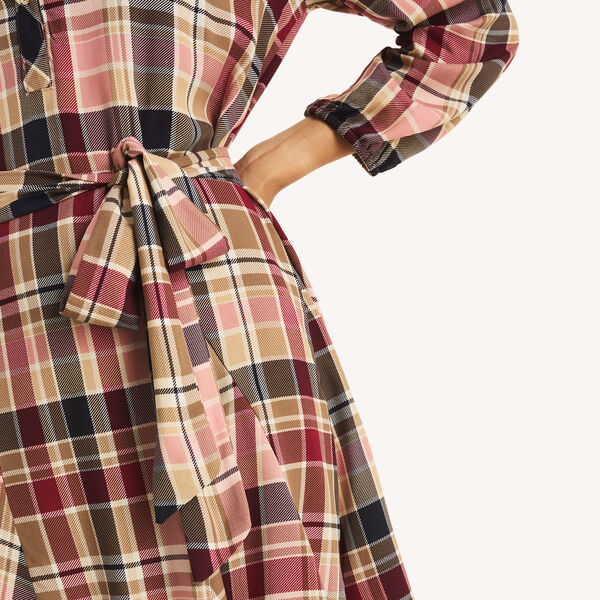 Ruffle-Trim Shirt Dress