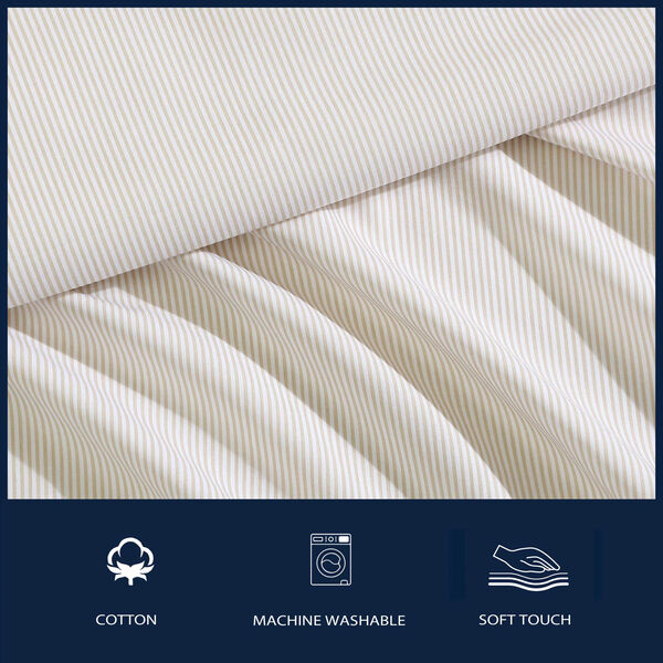 Penny Pinstripe Brown Queen Sheet Set