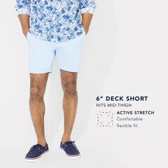 6" Stretch Deck Short   ,Nautica Stone,large