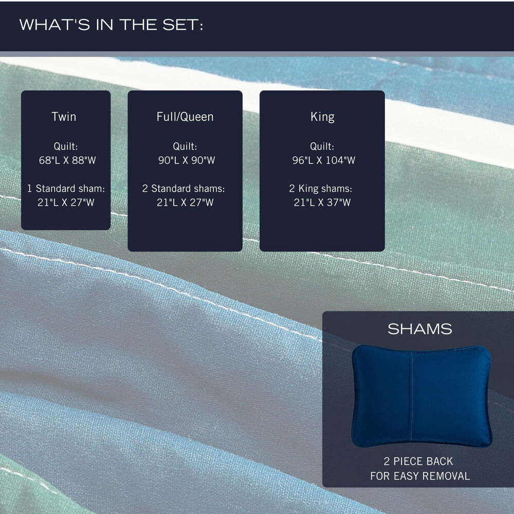 Knots Cove Navy Full/Queen Reversible Quilt & Sham Set,Bali Bliss,large