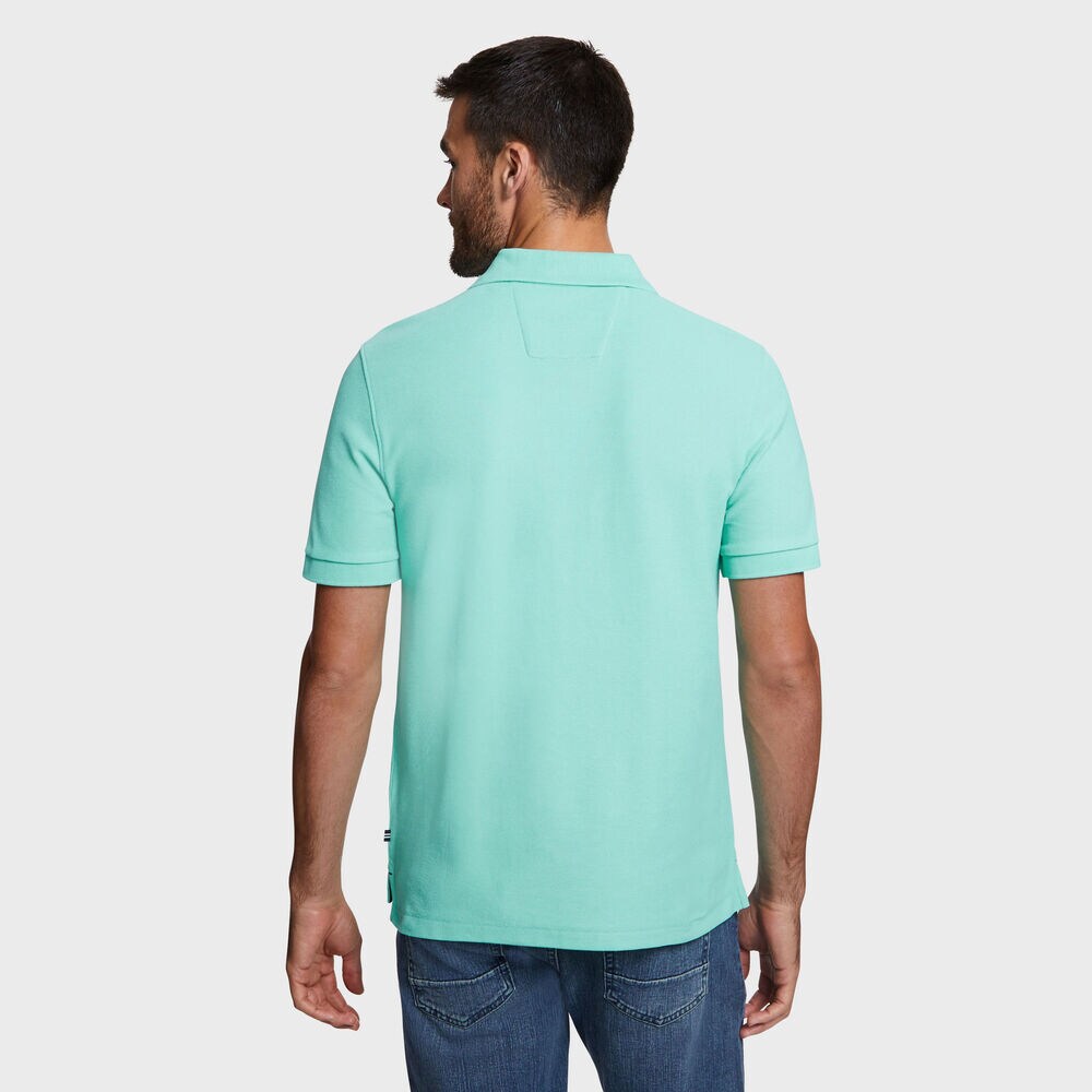 Classic Fit Solid Mesh Polo Shirt,Pool Side Aqua,large