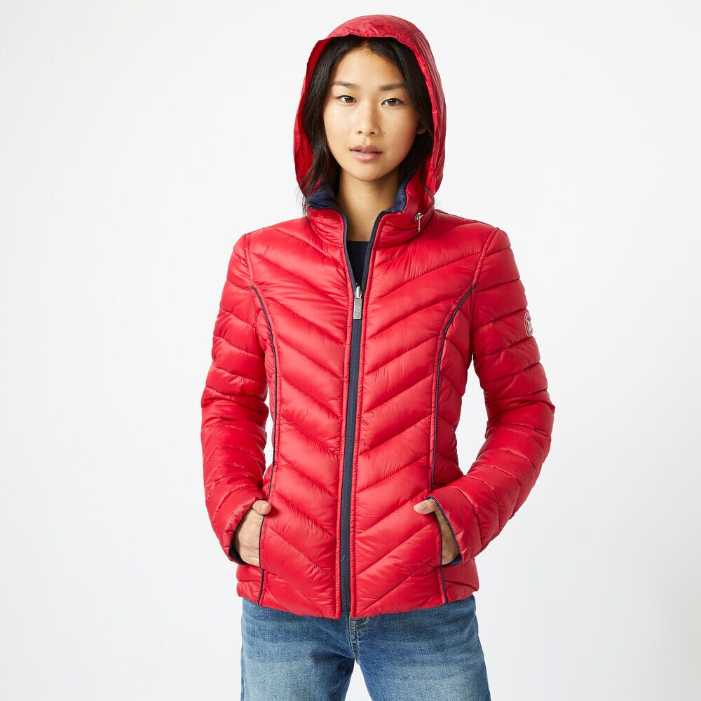 REVERSIBLE PACKABLE HOODED COAT,Tomales Red,large