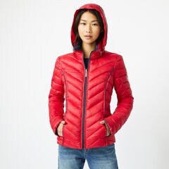REVERSIBLE PACKABLE HOODED COAT,Tomales Red,large