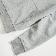 FULL-ZIP FLEECE HOODIE,Stone Grey Heather,large