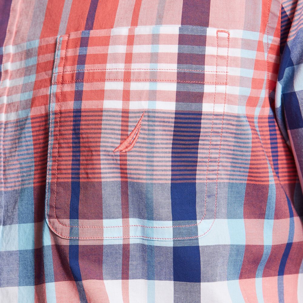 Classic Fit Shirt in Plaid,Spiced Coral,large
