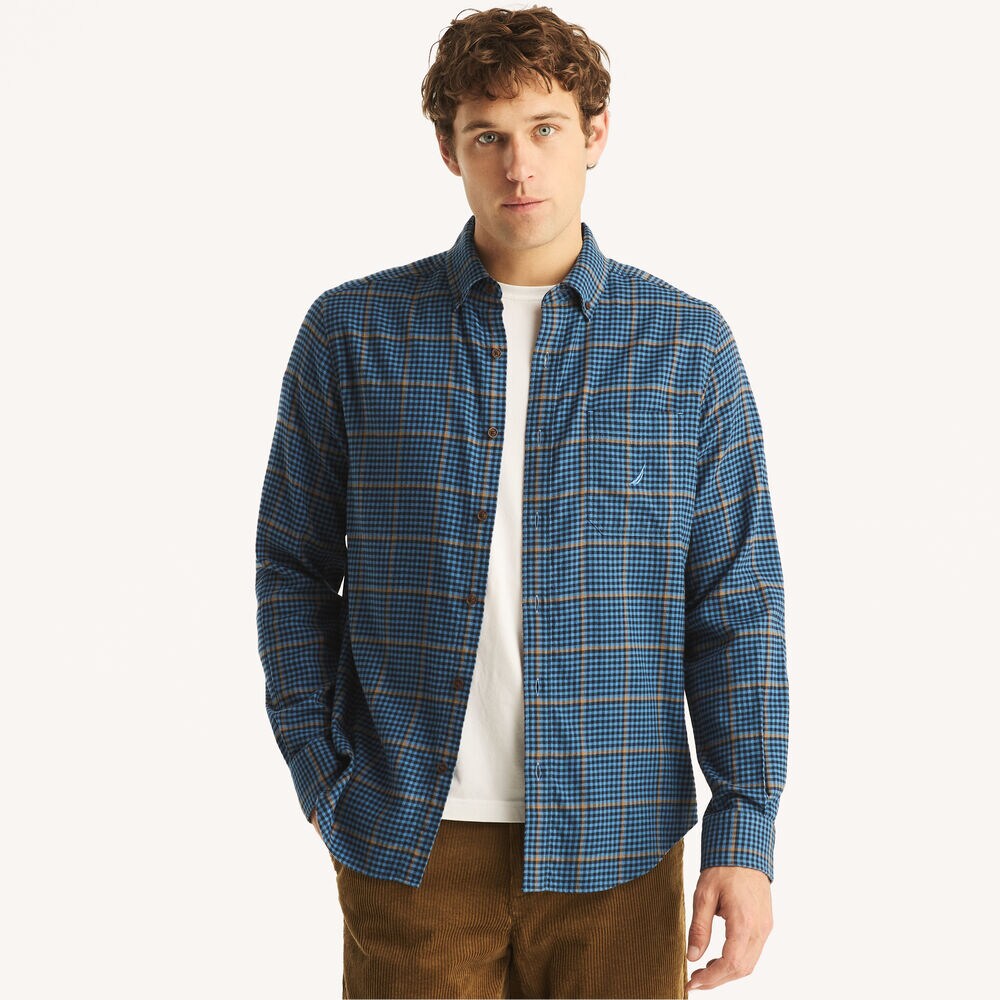 Plaid Shirt,Nite Sea Heather,large