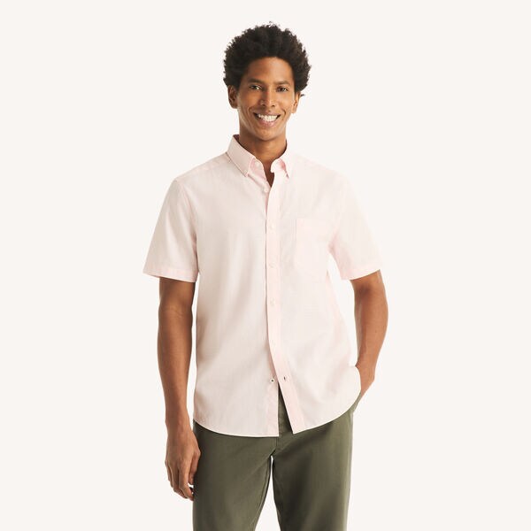 Classic Fit Wrinkle-Resistant Striped Short-Sleeve Shirt
