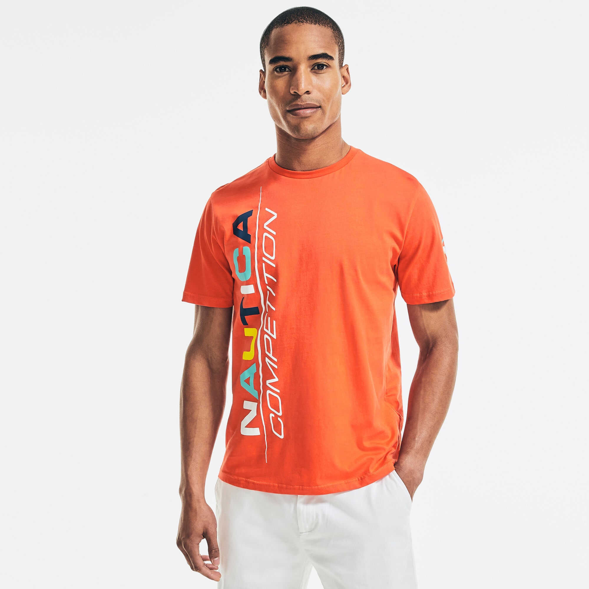 COMPETITION SIDE LOGO GRAPHIC T-SHIRT,Nautica Red,large