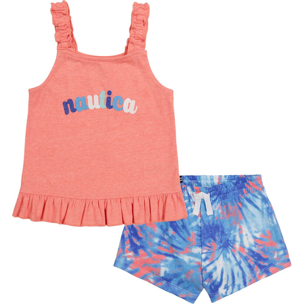 TODDLER GIRLS' TANK 2PC TERRY SHORT SET (2T-4T),Riggin Red,large