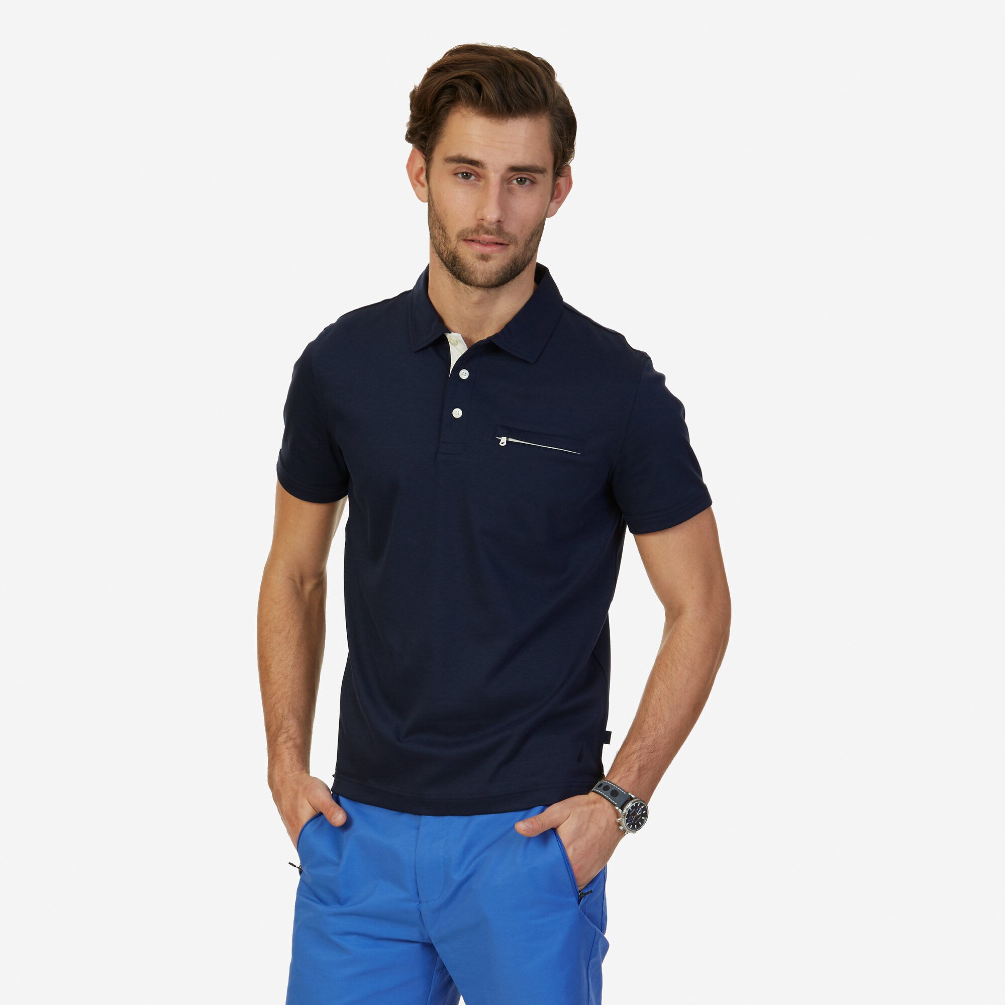 Slim Fit Polo Shirt,Navy,large