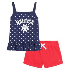 TODDLER GIRLS' TANK 2PC TERRY SHORT SET (2T-4T),Antique White Wash,large