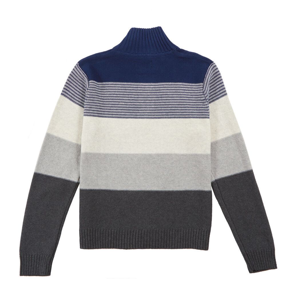 Little Boys' Textured Zip Neck Sweater (4-7),Stormy Blue Wash,large