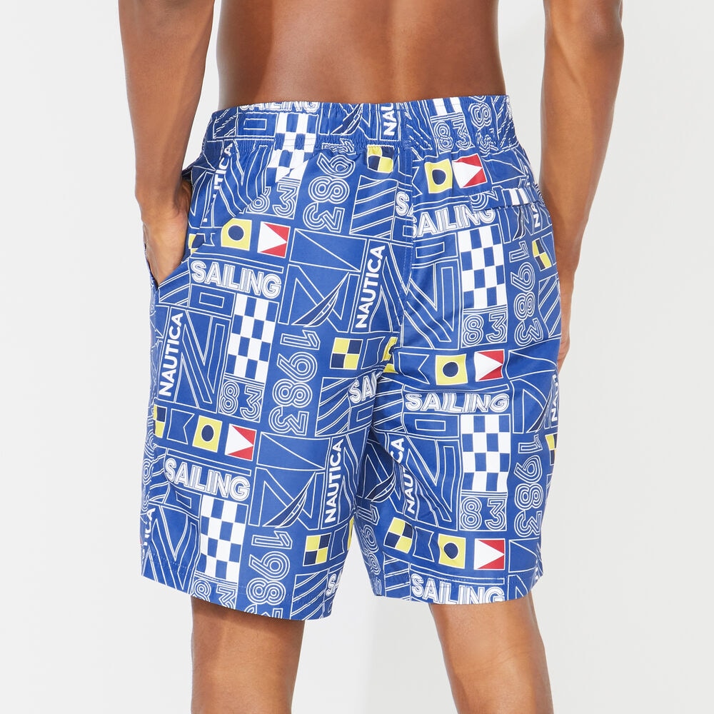 8" SAILING PRINT QUICK-DRY SWIM,Windsurf Blue,large