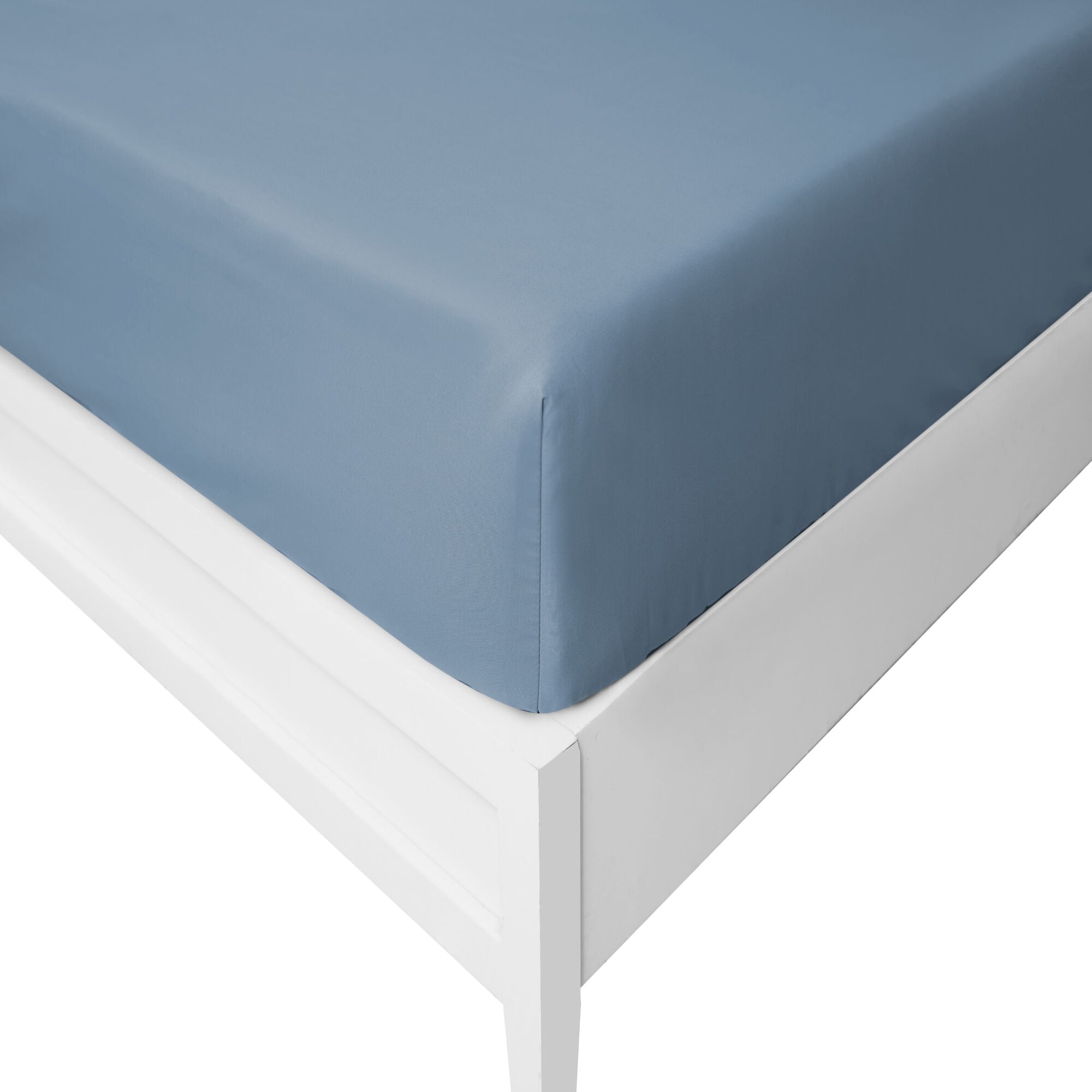 SOLID BLUE QUEEN FITTED SHEET,Sea Mist,large