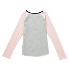 Little Girls' Raglan Tee (4-7),Grey Heather,large