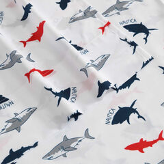 Branson Sharks Navy Twin Sheet Set,Bali Bliss,large
