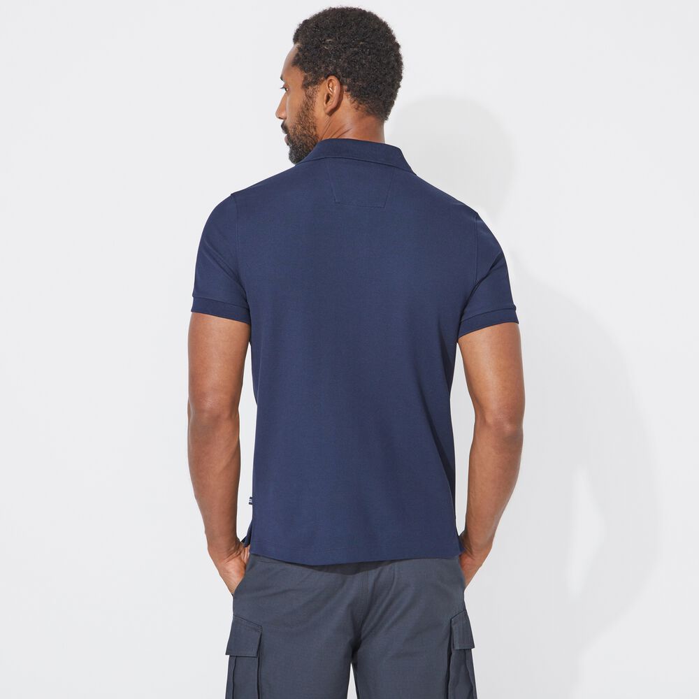 CLASSIC FIT PERFORMANCE TECH POLO IN STRIPE,Navy,large