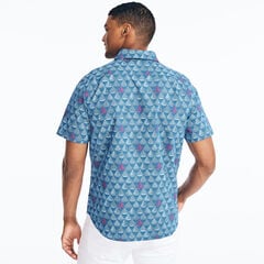 CLASSIC FIT STRETCH POPLIN SHIRT IN GEOMETRIC BOAT PRINT,Limoges,large