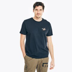SAILING GRAPHIC T-SHIRT,Navy,large