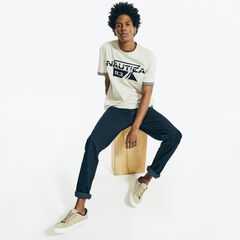 EMBROIDERED LOGO T-SHIRT,Nautica Stone,large