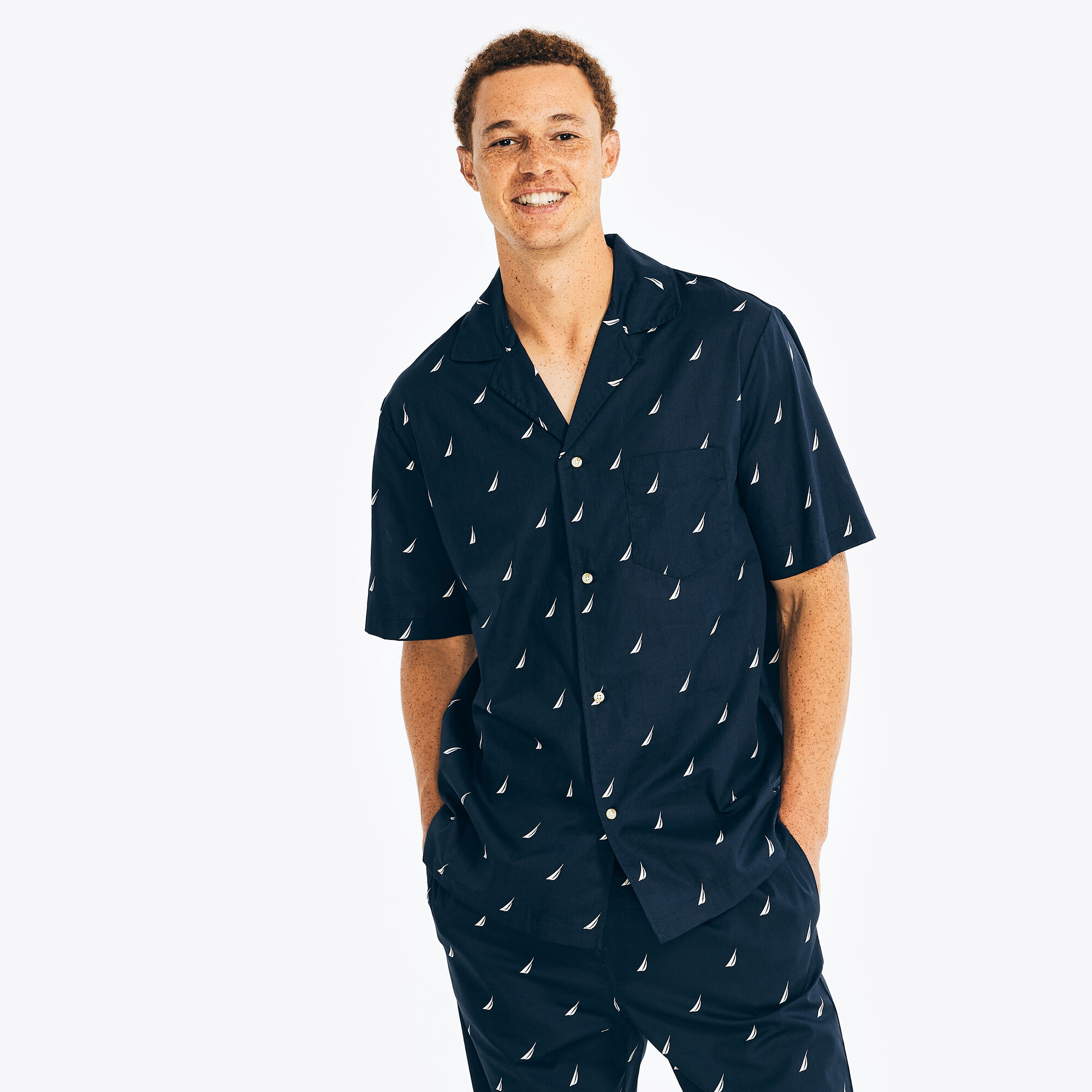 Nautica Mens J Class Camp Sleep Shirt 731517934365 eBay