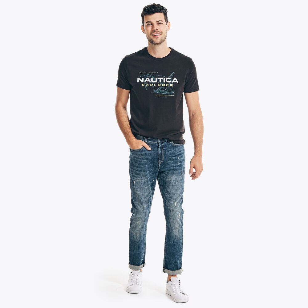 NAUTICA EXPLORER GRAPHIC T-SHIRT,True Black,large