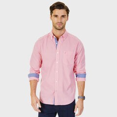 Poplin Classic Fit Gingham Button-Down Shirt,Dreamy Coral,large