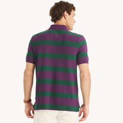 Classic Fit Striped Deck Polo,Plum Classico,large