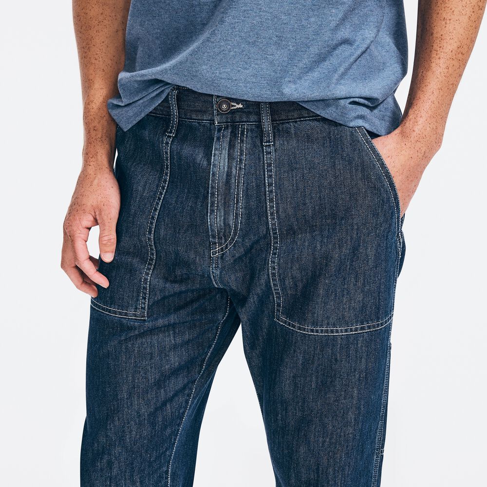 SUSTAINABLY CRAFTED RELAXED FIT UTILITY DENIM,Peacoat,large