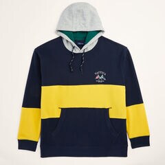 Big & Tall Sustainably Crafted Colorblock Logo Hoodie,Stellar Blue Heather,large