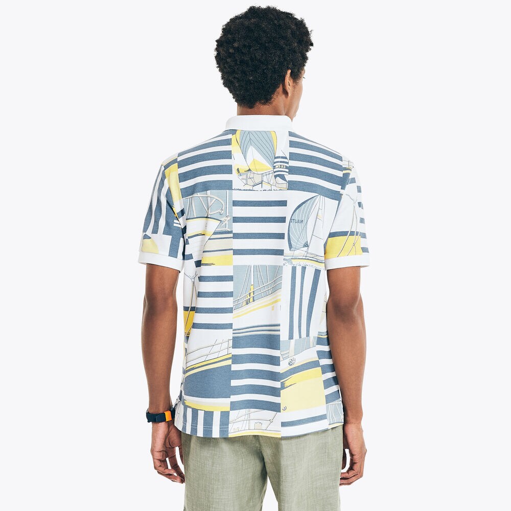 CLASSIC FIT PRINTED POLO,Bright White,large