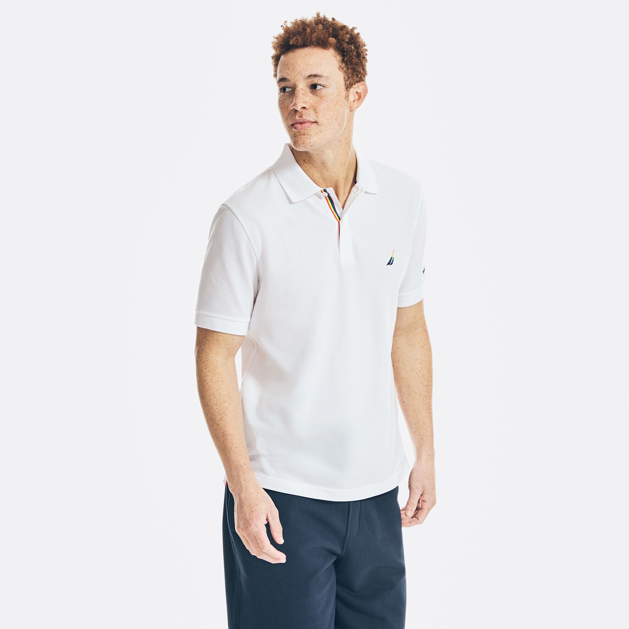 PRIDE CLASSIC FIT POLO,Bright White,large