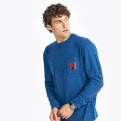 GRAPHIC LONG-SLEEVE T-SHIRT,Bright Cobalt,large