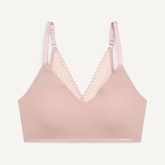 Lace Trimmed Ribbed Bra, 3-Pack,Workshirt Blue,large