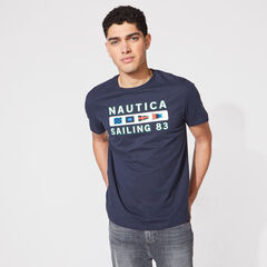 SAILING GRAPHIC T-SHIRT,Navy,large