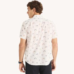 Printed Short-Sleeve Shirt,Bright White,large