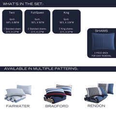 Rendon Charcoal Twin Quilt & Sham Set,Grey Heather,large